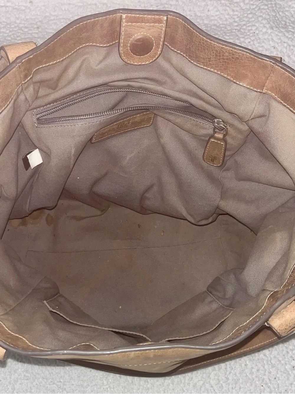 Frye Brown Leather Hobo Tote with Braided Strap Detail